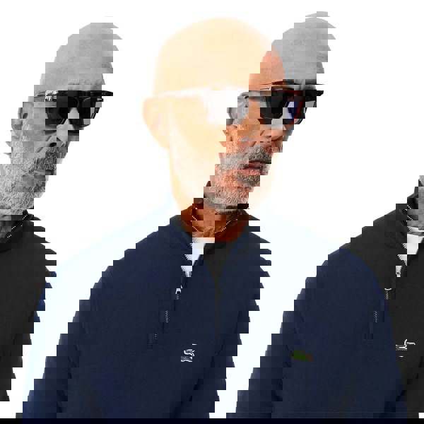 Lacoste Quarter Zip Knit Sweater Navy