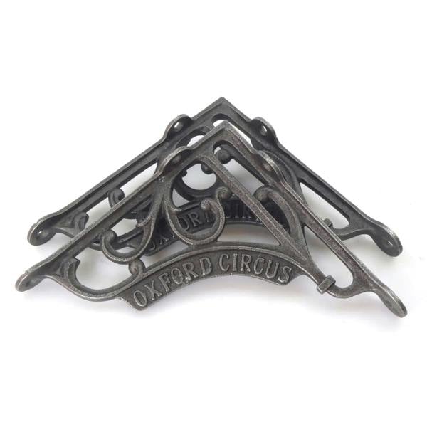 Pair of Antique Cast Iron Oxford Circus Victorian Style Shelf Brackets