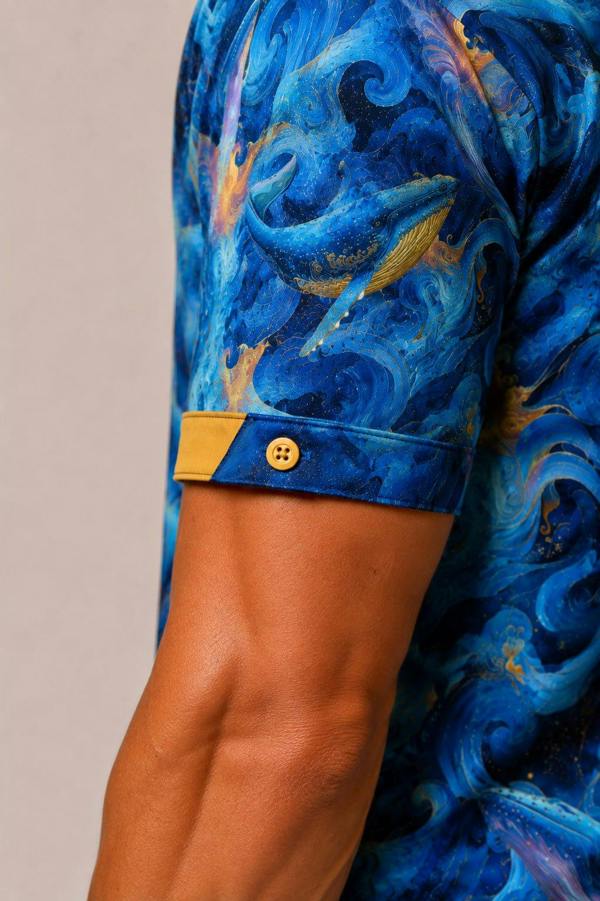 Leviathan Whale Print Short Sleeve Shirt - Claudio Lugli Shirts