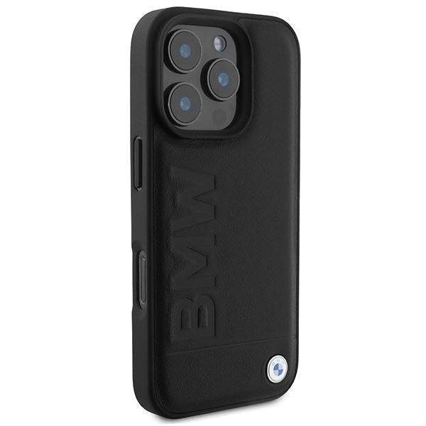BMW Leather Hot Stamp Case for iPhone 16 Pro Max 6.9" Black - BMHCP16XSLLBK