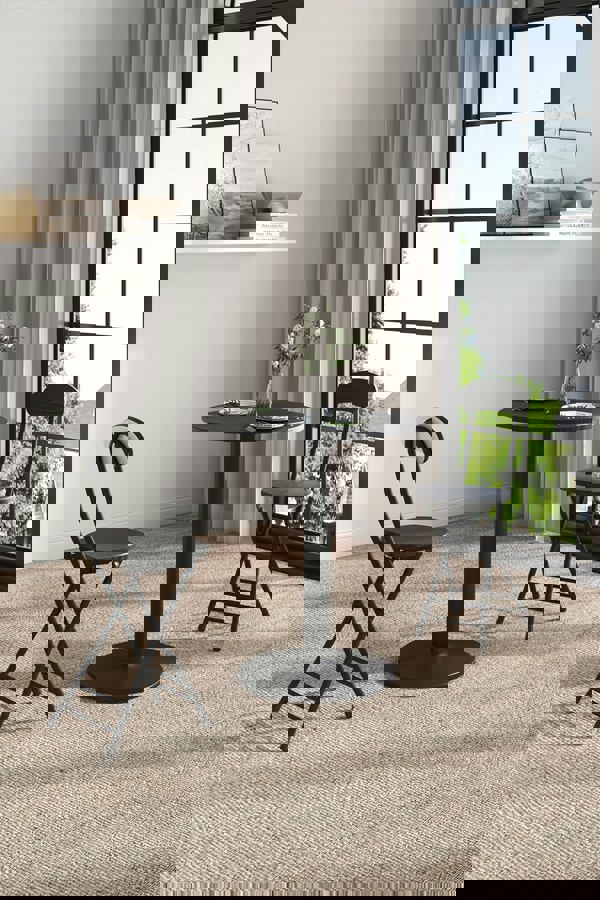 Living and Home 3pcs Round Dining Table and 2 Folding Chairs Set Bistro Coffee Table Set Furniture