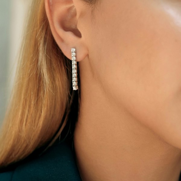 Spero London Sterling Silver Tennis Earring Long and Short - Single