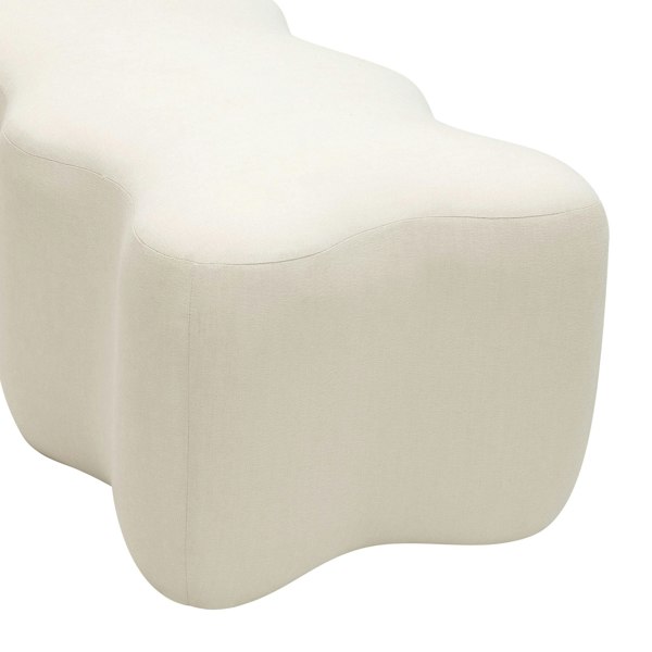 Furniture Edit Archie Upholstered Bench in Cream Linen