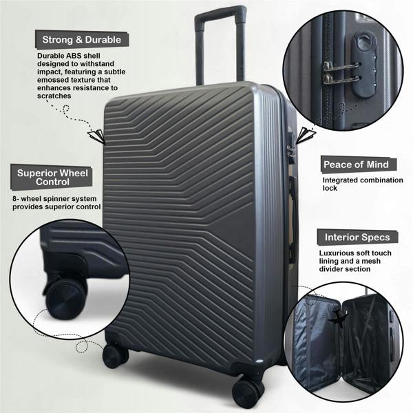 Infinity Luggage Hard Shell Cabin  48 x 37 x 20 cm Luggage Suitcase Suitable for Easyjet, Ryanair