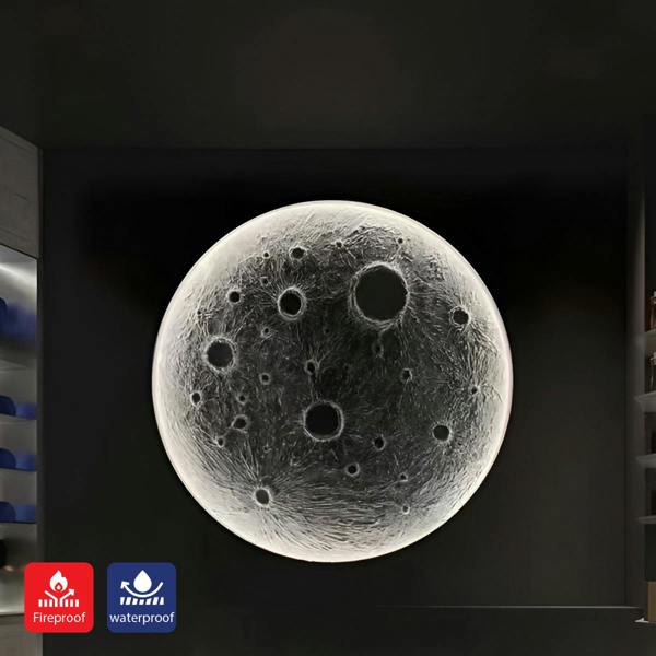 ENER-J Moon Crater PU Wall Panel, White Textured Finish Size: 1200 x 600 x 60 mm (Pack of 2)