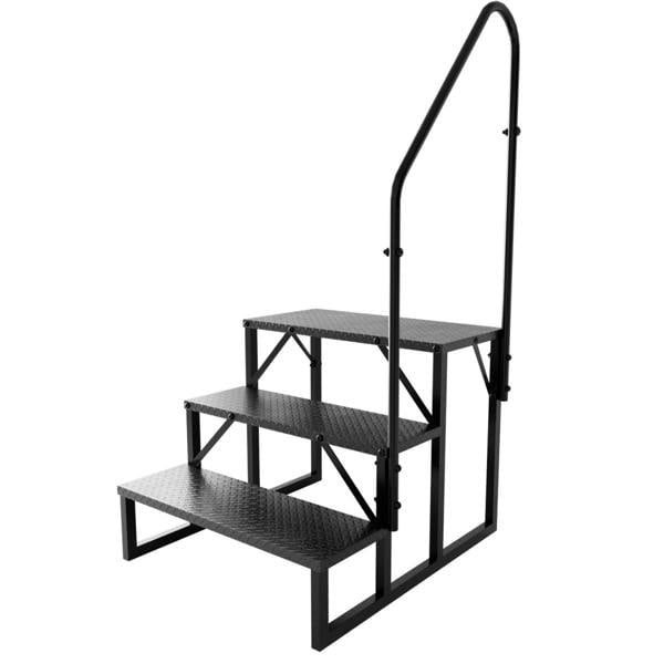 3 Step Ladder for Campervan/Caravan/ RV/ Hot Tub/ Pool with Handrail OLPRO Extra