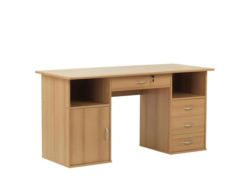 Dorel Home Dallas computer desk with 4 drawers in beech