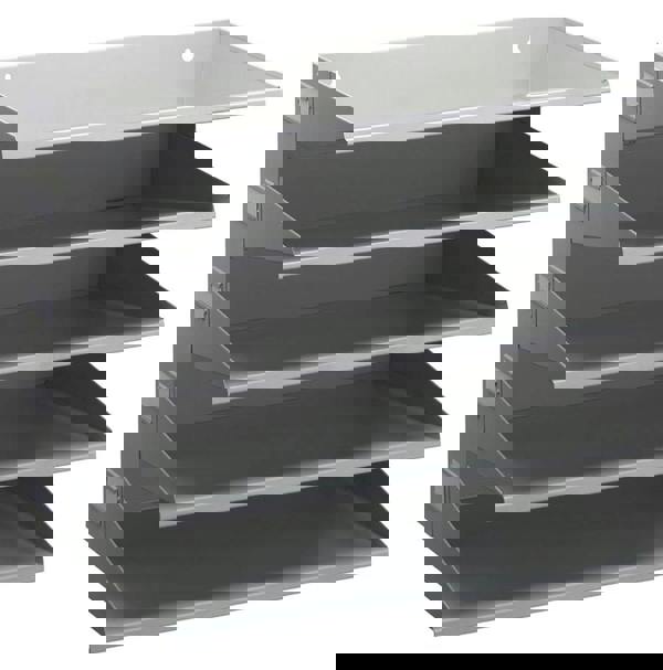 Durable 5 Compartment Labelled Metal Document Filing Letter Tray | A4 Grey