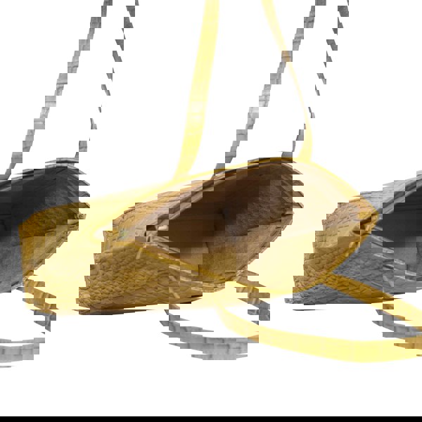 Assots London 'AGNES' Ochre Mustard Croc Real Leather Designer Tote Bag