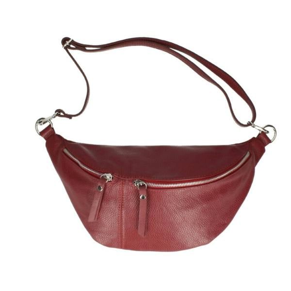 Large Leather BumBag / Sling Bag (Exposed Zips)