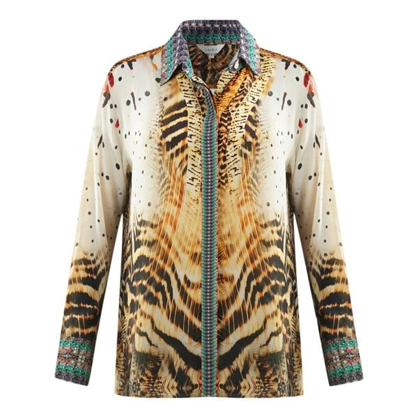 Inoa Golden Eagle 120214 Long Sleeve Blouse Silk Shirt - Multicoloured