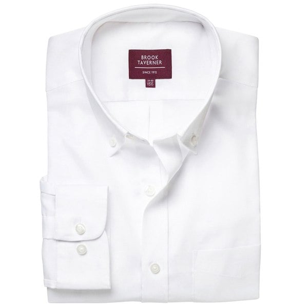 Brook Taverner Mens Whistler Long-Sleeved Formal Shirt - White