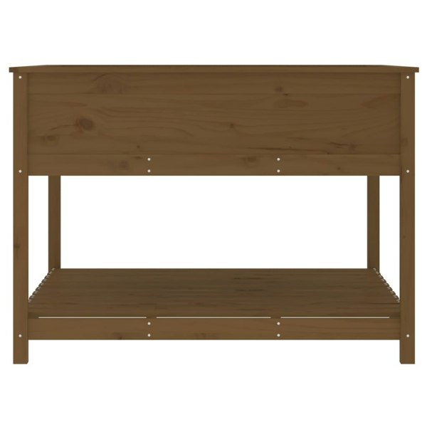 Berkfield Planter with Shelf Honey Brown 111.5x111.5x81 cm Solid Wood Pine