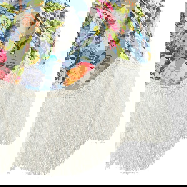 Victorian Empire Lamp Shade in Sky Blue with Colourful Floral Decor Image 4