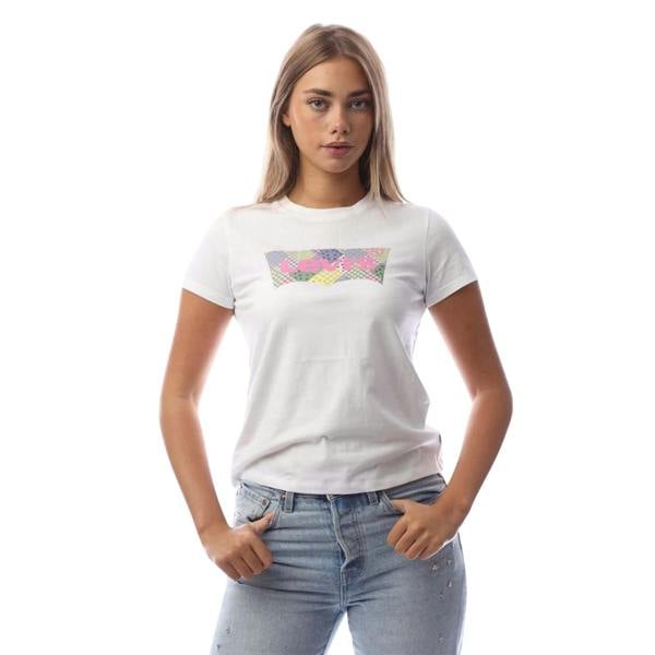 Levis Womens/Ladies Patchwork T-Shirt - Bright White - 