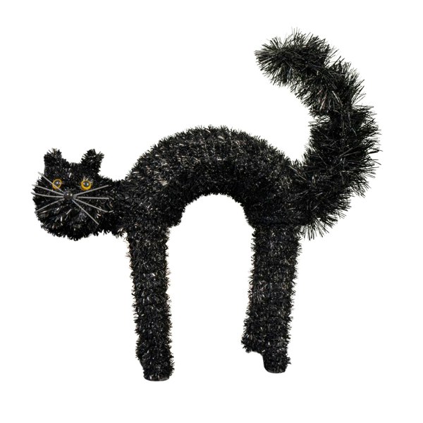Samuel Alexander 42cm Black Scaredy Cat with Arched Back Halloween Decoration