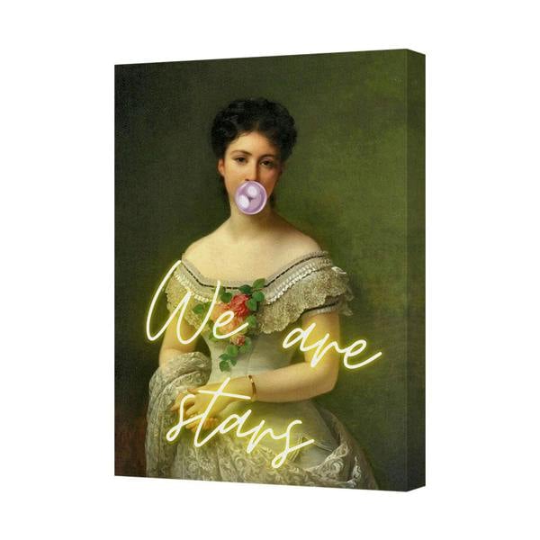 Benjamin Tate Design We Are Here Neon Portrait Canvas Print Classic Artwork 6415