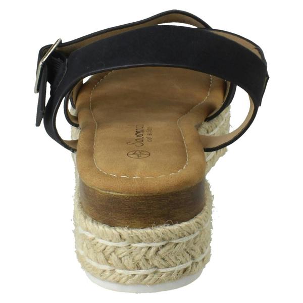 Savannah Ladies Savannah Cross Strap Platform Buckle Fastening Casual Sandals F12094