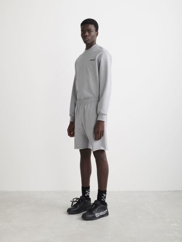 Off-White Helvetica Logo Sweat Shorts - Grey