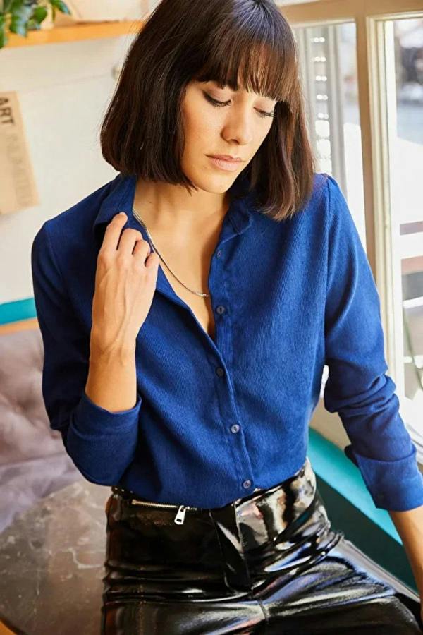 Hoxton Gal Fine Ribbed Corduroy Shirt