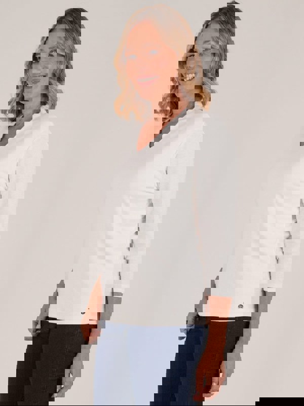 PennyPlain High Back V-neck Top - Ivory