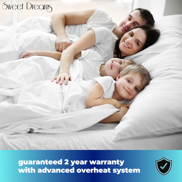 Sweet Dreams Electric Blanket Super King Bed Size Machine Washable Elasticated Skirt - Overheat Safety