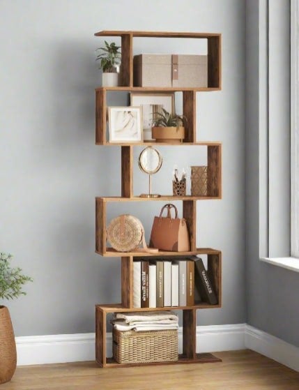 Modcraft 6-Tier Modern Style Bookcase Shelf - Storage Unit