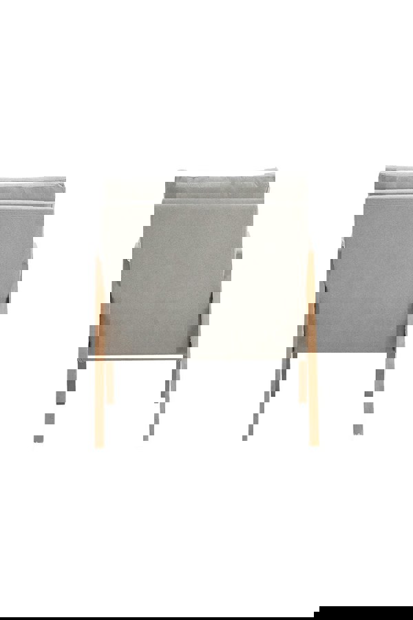 Living and Home Grey Cushioned Wood Armchair