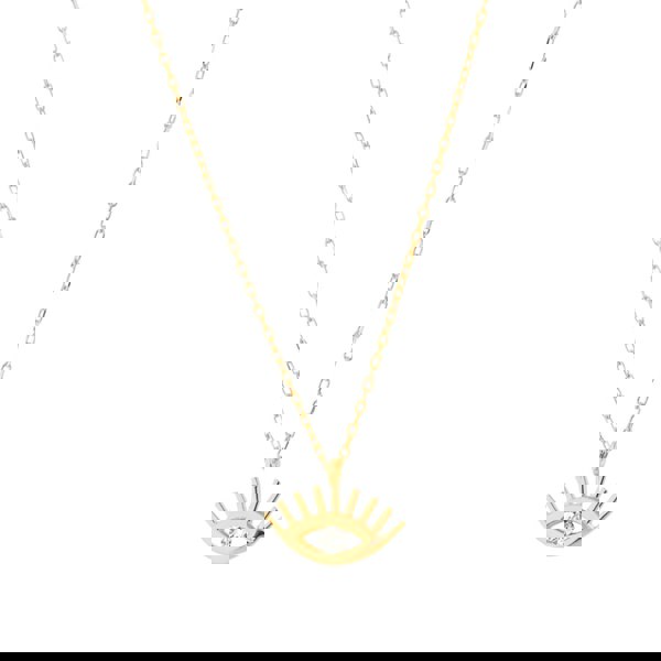Spero London White Eye Evil Eye Sterling Silver Necklace