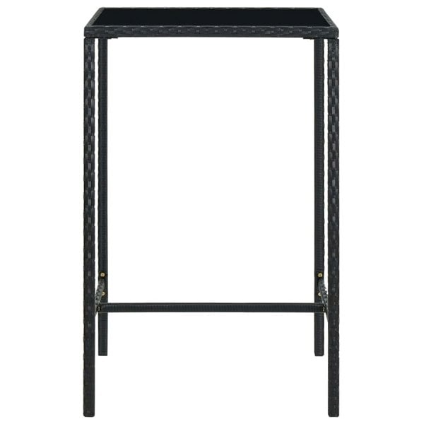 Berkfield 3 Piece Garden Bar Set with Cushions Poly Rattan Black