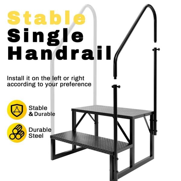 2 Step Ladder for Campervan/Caravan/ RV/ Hot Tub/ Pool with Handrail OLPRO Extra