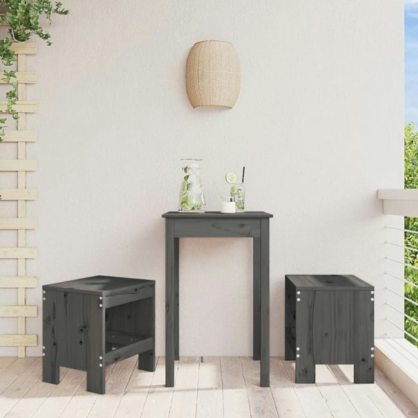 Berkfield Garden Stools 2 pcs Grey 40x36x45 cm Solid Wood Pine