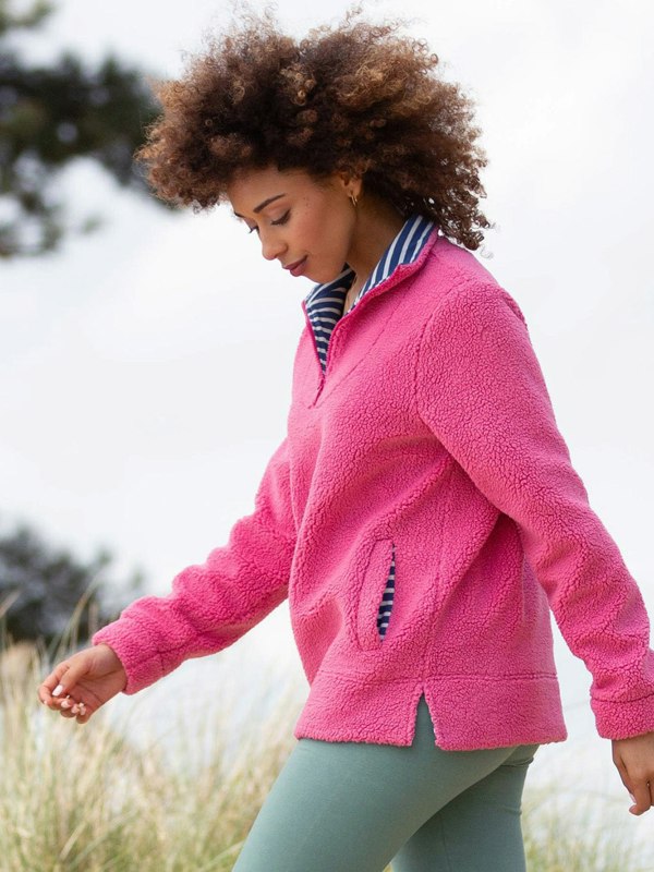 Kite Purbeck 1/4 Zip Teddy Fleece Blush