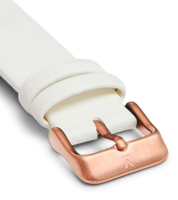 Votch Off white with brushed rose gold buckle | 18mm