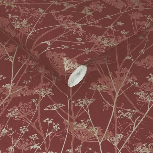Clarissa Hulse Wild Chervil Madder & Pewter Wallpaper