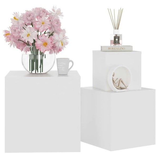 Berkfield Side Tables 3 pcs White Engineered Wood