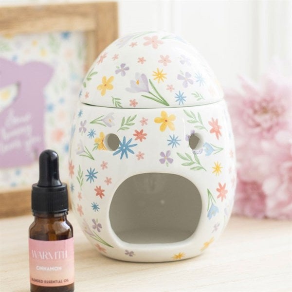 Serano Spring Floral Print Egg Oil Burner and Wax Warmer