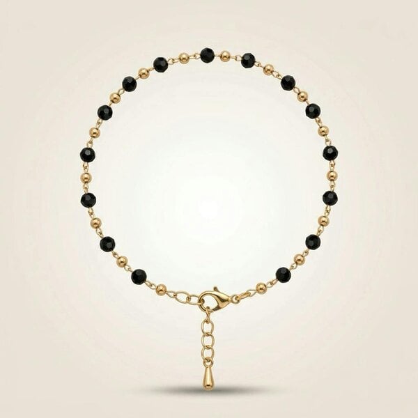 The Colourful Aura Asian Black Bead Chain Nazaria protection Indian Payal Emo Anklet