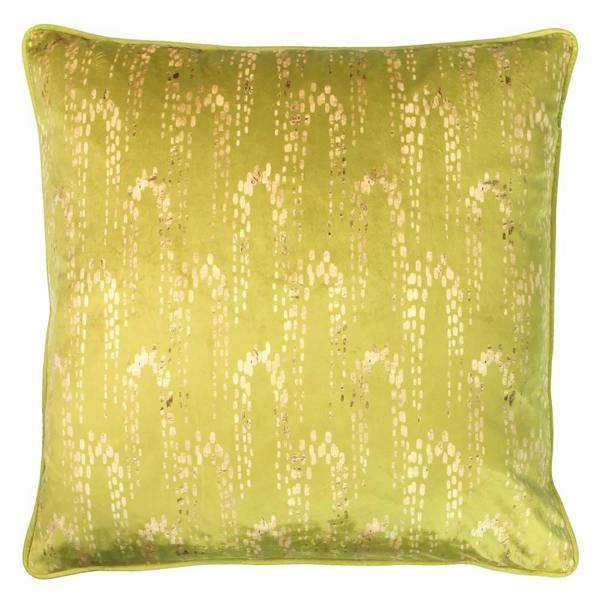 Furn Wisteria Velvet Square Cushion Cover - Chartreuse - 