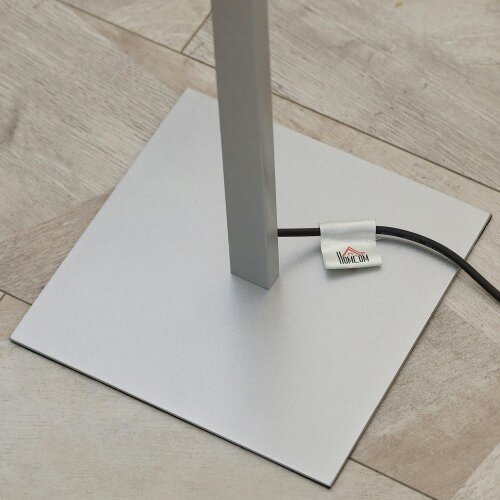Wyld Haus Marimba Metal Silver Dimmable Spiral Floor Lamp With Adjustable Brightness And Square Base