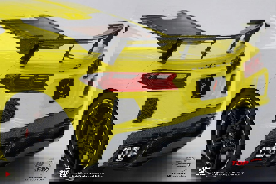 TSM Chevrolet Corvette Stringray 2020 Accelerate Yellow Metalliic 1:18 TSM TS0286