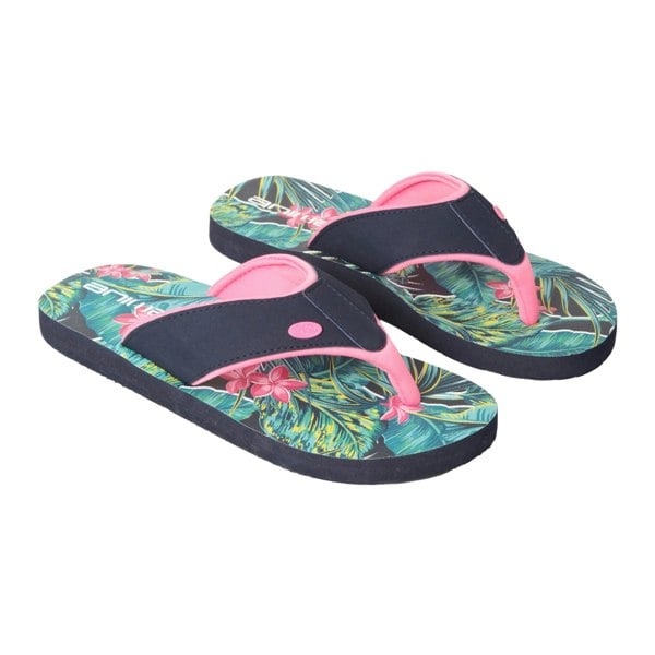 Animal Kids Swish Tropical Leaves Recycled Flip Flops - Green