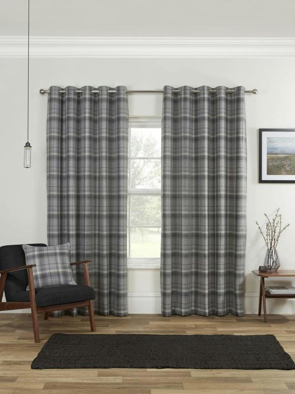 Carnoustie Grey Eyelet Curtains