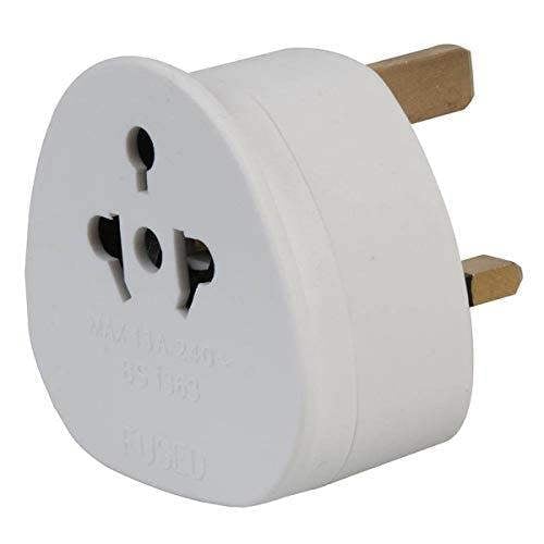 EUROPEAN TO UK TRAVEL ADAPTER, 2 TO 3 PIN TRAVEL PLUG/ADOPTER 3 PIN ADAPTOR PACK OF 3