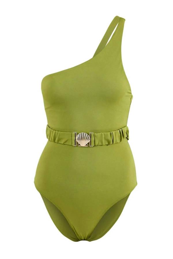 WOVCOR One-Shoulder Padded Regular Swimsuit with Accessories