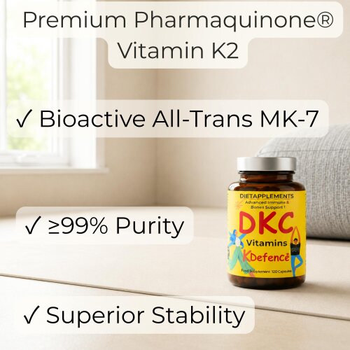Dietapplements Vitamin D3, Vitamin K2 & Vitamin C for the Immune System & Bones