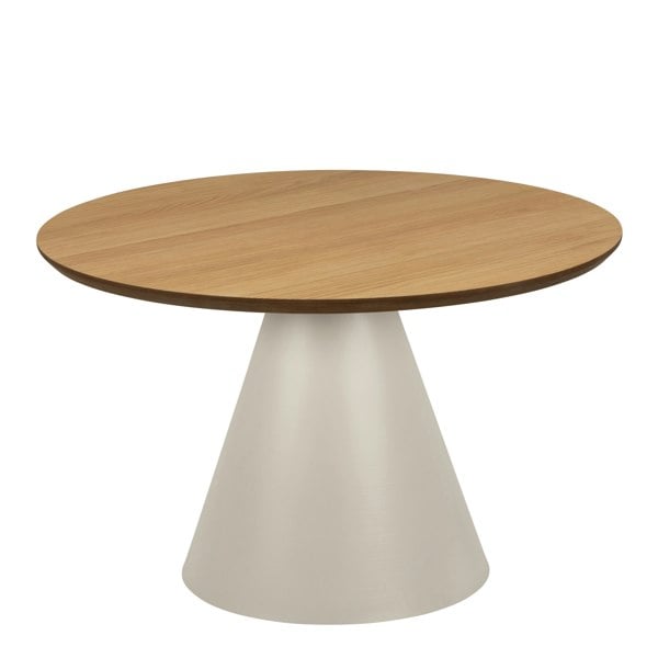 Furniture To Go Soli Low Round Coffee Table in Oak/Grey 65x43cm