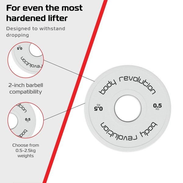 Body Revolution 2 x 0.5kg Fractional Bumper Plates
