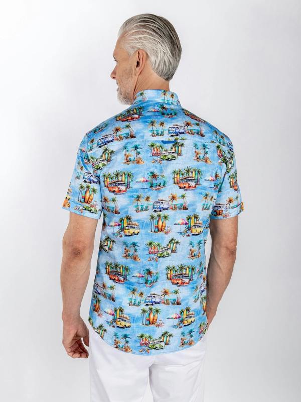 COSTAL CAMPER CRUISER PRINT SHORT SLEEVE SHIRT - Claudio Lugli Shirts