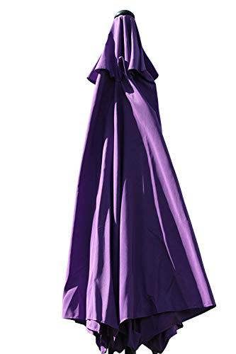 The Garden Marketplace 2.7m Wide Purple Garden Parasol Umbrella with Tilt and Crank, 180g Fade Resistant Polyester Canopy with Wind Vent